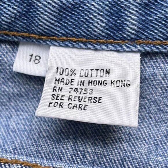 ZanaDi Jeans Womens 18 Flare Bell Bottoms Hippie Raw Hem Hearts VTG Y2K - Picture 9 of 10